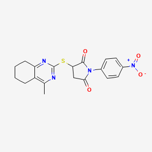 3-[(4-Methyl-5,6,7,8-tetrahydroquinazolin-2-yl)sulfanyl]-1-(4-nitrophenyl)pyrrolidine-2,5-dione