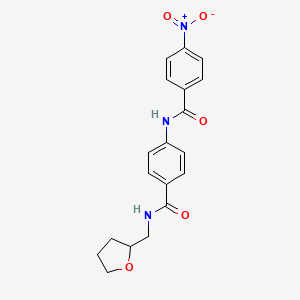 molecular formula C19H19N3O5 B4093457 4-nitro-N-(4-{[(tetrahydro-2-furanylmethyl)amino]carbonyl}phenyl)benzamide 