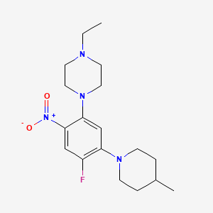 molecular formula C18H27FN4O2 B4093463 1-Ethyl-4-[4-fluoro-5-(4-methylpiperidin-1-yl)-2-nitrophenyl]piperazine 