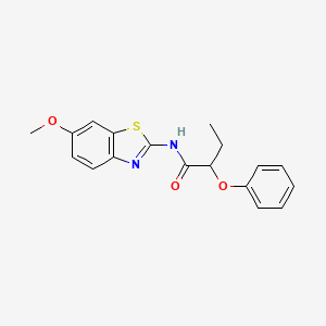 molecular formula C18H18N2O3S B4093464 N-(6-methoxy-1,3-benzothiazol-2-yl)-2-phenoxybutanamide 