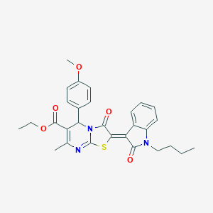 molecular formula C29H29N3O5S B409347 ethyl (2Z)-2-(1-butyl-2-oxoindol-3-ylidene)-5-(4-methoxyphenyl)-7-methyl-3-oxo-5H-[1,3]thiazolo[3,2-a]pyrimidine-6-carboxylate CAS No. 324542-86-1