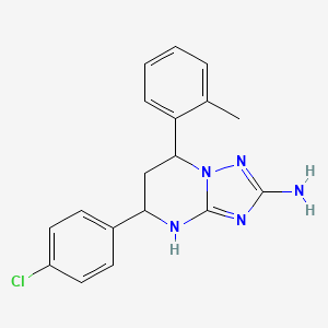 5-(4-chlorophenyl)-7-(2-methylphenyl)-4,5,6,7-tetrahydro[1,2,4]triazolo[1,5-a]pyrimidin-2-amine