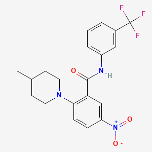 2-(4-methylpiperidin-1-yl)-5-nitro-N-[3-(trifluoromethyl)phenyl]benzamide