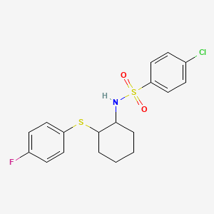 4-chloro-N-{2-[(4-fluorophenyl)thio]cyclohexyl}benzenesulfonamide