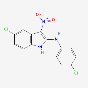 molecular formula C14H9Cl2N3O2 B4093511 5-chloro-N-(4-chlorophenyl)-3-nitro-1H-indol-2-amine 