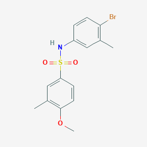 molecular formula C15H16BrNO3S B4093516 N-(4-bromo-3-methylphenyl)-4-methoxy-3-methylbenzenesulfonamide 