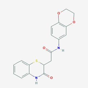 N-(2,3-dihydro-1,4-benzodioxin-6-yl)-2-(3-oxo-3,4-dihydro-2H-1,4-benzothiazin-2-yl)acetamide