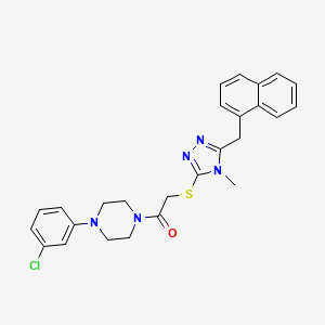 1-(3-chlorophenyl)-4-({[4-methyl-5-(1-naphthylmethyl)-4H-1,2,4-triazol-3-yl]thio}acetyl)piperazine