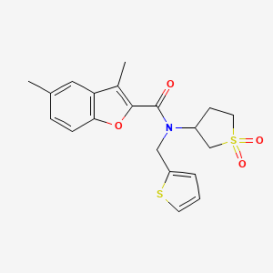 N-(1,1-dioxidotetrahydrothiophen-3-yl)-3,5-dimethyl-N-(thiophen-2-ylmethyl)-1-benzofuran-2-carboxamide