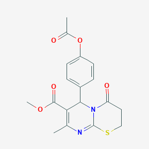 molecular formula C18H18N2O5S B409356 methyl 6-(4-acetyloxyphenyl)-8-methyl-4-oxo-3,6-dihydro-2H-pyrimido[2,1-b][1,3]thiazine-7-carboxylate CAS No. 324543-33-1