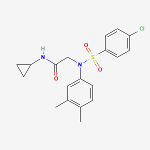 molecular formula C19H21ClN2O3S B4093567 N~2~-[(4-chlorophenyl)sulfonyl]-N-cyclopropyl-N~2~-(3,4-dimethylphenyl)glycinamide 