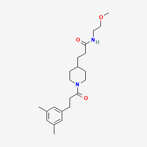 molecular formula C22H34N2O3 B4093573 3-[1-[3-(3,5-dimethylphenyl)propanoyl]piperidin-4-yl]-N-(2-methoxyethyl)propanamide 