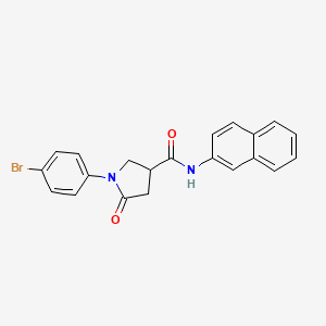 molecular formula C21H17BrN2O2 B4093585 1-(4-bromophenyl)-N-(naphthalen-2-yl)-5-oxopyrrolidine-3-carboxamide 