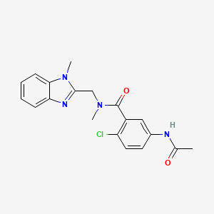 molecular formula C19H19ClN4O2 B4093602 5-(acetylamino)-2-chloro-N-methyl-N-[(1-methyl-1H-benzimidazol-2-yl)methyl]benzamide 