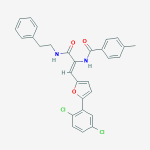 molecular formula C29H24Cl2N2O3 B409362 N-(2-[5-(2,5-dichlorophenyl)-2-furyl]-1-{[(2-phenylethyl)amino]carbonyl}vinyl)-4-methylbenzamide CAS No. 935550-88-2