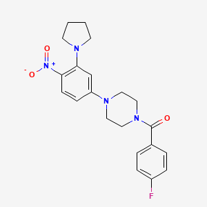 1-(4-fluorobenzoyl)-4-[4-nitro-3-(1-pyrrolidinyl)phenyl]piperazine