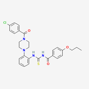 N-[(2-{4-[(4-chlorophenyl)carbonyl]piperazin-1-yl}phenyl)carbamothioyl]-4-propoxybenzamide