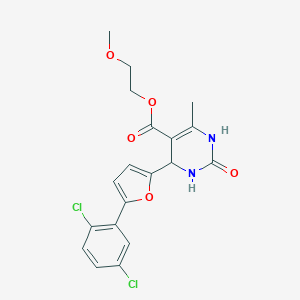 molecular formula C19H18Cl2N2O5 B409369 2-methoxyethyl 4-[5-(2,5-dichlorophenyl)furan-2-yl]-6-methyl-2-oxo-3,4-dihydro-1H-pyrimidine-5-carboxylate CAS No. 324561-76-4