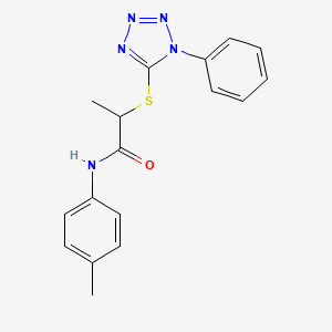 N-(4-methylphenyl)-2-[(1-phenyl-1H-tetrazol-5-yl)sulfanyl]propanamide