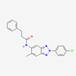 N-[2-(4-chlorophenyl)-6-methylbenzotriazol-5-yl]-3-phenylpropanamide