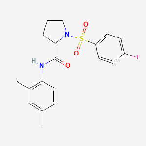 molecular formula C19H21FN2O3S B4093742 N-(2,4-dimethylphenyl)-1-[(4-fluorophenyl)sulfonyl]prolinamide 