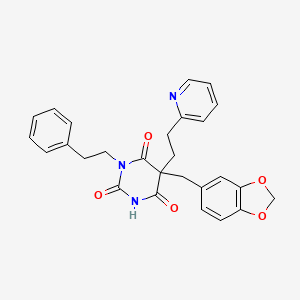 5-(1,3-benzodioxol-5-ylmethyl)-1-(2-phenylethyl)-5-[2-(2-pyridinyl)ethyl]-2,4,6(1H,3H,5H)-pyrimidinetrione