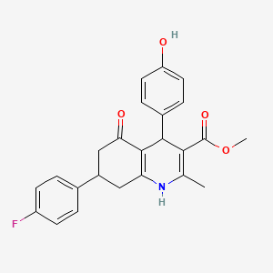 molecular formula C24H22FNO4 B4093823 Methyl 7-(4-fluorophenyl)-4-(4-hydroxyphenyl)-2-methyl-5-oxo-1,4,5,6,7,8-hexahydroquinoline-3-carboxylate 