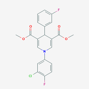 dimethyl 1-(3-chloro-4-fluorophenyl)-4-(3-fluorophenyl)-1,4-dihydro-3,5-pyridinedicarboxylate