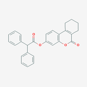 molecular formula C27H22O4 B409384 Diphenyl-acetic acid 6-oxo-7,8,9,10-tetrahydro-6H-benzo[c]chromen-3-yl ester 