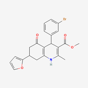 Methyl 4-(3-bromophenyl)-7-(furan-2-yl)-2-methyl-5-oxo-1,4,5,6,7,8-hexahydroquinoline-3-carboxylate