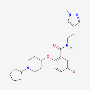 molecular formula C24H34N4O3 B4093849 2-[(1-cyclopentyl-4-piperidinyl)oxy]-5-methoxy-N-[2-(1-methyl-1H-pyrazol-4-yl)ethyl]benzamide 