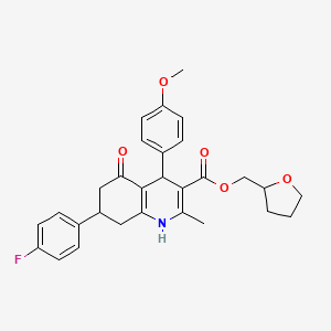 Tetrahydrofuran-2-ylmethyl 7-(4-fluorophenyl)-4-(4-methoxyphenyl)-2-methyl-5-oxo-1,4,5,6,7,8-hexahydroquinoline-3-carboxylate