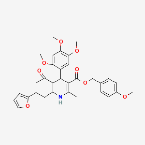 4-Methoxybenzyl 7-(furan-2-yl)-2-methyl-5-oxo-4-(2,4,5-trimethoxyphenyl)-1,4,5,6,7,8-hexahydroquinoline-3-carboxylate