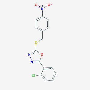 molecular formula C15H10ClN3O3S B409388 2-(2-Chlorophenyl)-5-({4-nitrobenzyl}sulfanyl)-1,3,4-oxadiazole 