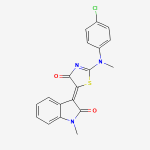 (5Z)-2-(4-chloro-N-methylanilino)-5-(1-methyl-2-oxoindol-3-ylidene)-1,3-thiazol-4-one