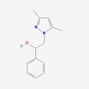 molecular formula C13H16N2O B409393 2-(3,5-dimethyl-1H-pyrazol-1-yl)-1-phenylethanol CAS No. 23301-02-2
