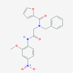 molecular formula C21H19N3O6 B409395 N-benzyl-N-(2-{4-nitro-2-methoxyanilino}-2-oxoethyl)-2-furamide CAS No. 332163-77-6