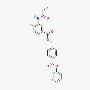 molecular formula C25H23NO5 B4093951 4-(phenoxycarbonyl)benzyl 4-methyl-3-(propionylamino)benzoate 