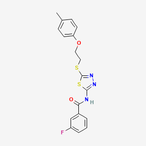 3-fluoro-N-[5-[2-(4-methylphenoxy)ethylsulfanyl]-1,3,4-thiadiazol-2-yl]benzamide