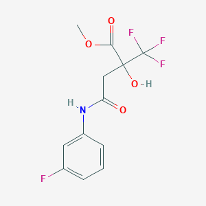 molecular formula C12H11F4NO4 B409397 Methyl 4-(3-fluoroanilino)-2-hydroxy-4-oxo-2-(trifluoromethyl)butanoate 
