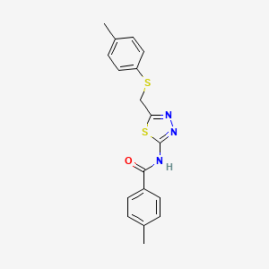 molecular formula C18H17N3OS2 B4093974 4-methyl-N-[5-[(4-methylphenyl)sulfanylmethyl]-1,3,4-thiadiazol-2-yl]benzamide 