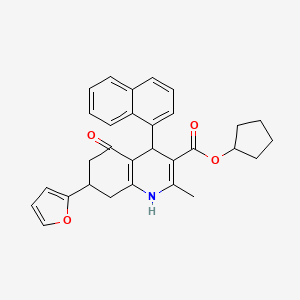 Cyclopentyl 7-(furan-2-yl)-2-methyl-4-(naphthalen-1-yl)-5-oxo-1,4,5,6,7,8-hexahydroquinoline-3-carboxylate