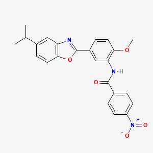 molecular formula C24H21N3O5 B4093997 N-[5-(5-isopropyl-1,3-benzoxazol-2-yl)-2-methoxyphenyl]-4-nitrobenzamide 