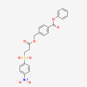 molecular formula C23H19NO8S B4094003 phenyl 4-[({3-[(4-nitrophenyl)sulfonyl]propanoyl}oxy)methyl]benzoate 