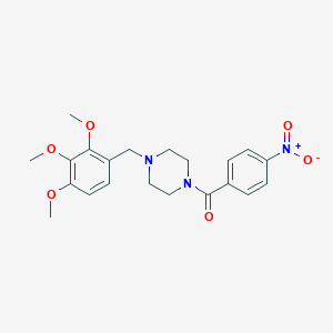 molecular formula C21H25N3O6 B409401 (4-Nitro-phenyl)-[4-(2,3,4-trimethoxy-benzyl)-piperazin-1-yl]-methanone 