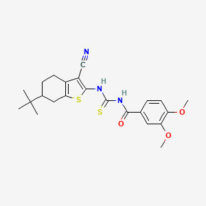 N-[(6-tert-butyl-3-cyano-4,5,6,7-tetrahydro-1-benzothiophen-2-yl)carbamothioyl]-3,4-dimethoxybenzamide