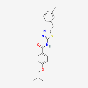 molecular formula C21H23N3O2S B4094028 N-[5-[(3-methylphenyl)methyl]-1,3,4-thiadiazol-2-yl]-4-(2-methylpropoxy)benzamide 