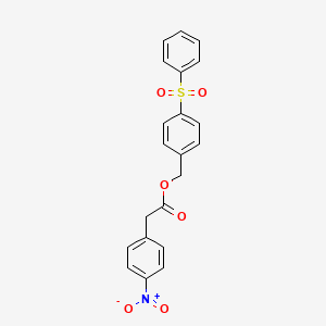 molecular formula C21H17NO6S B4094083 4-(Phenylsulfonyl)benzyl 2-(4-nitrophenyl)acetate 