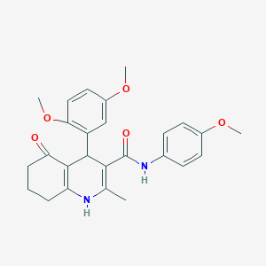 molecular formula C26H28N2O5 B4094120 4-(2,5-dimethoxyphenyl)-N-(4-methoxyphenyl)-2-methyl-5-oxo-1,4,5,6,7,8-hexahydro-3-quinolinecarboxamide 