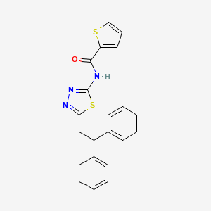 N-[5-(2,2-diphenylethyl)-1,3,4-thiadiazol-2-yl]thiophene-2-carboxamide